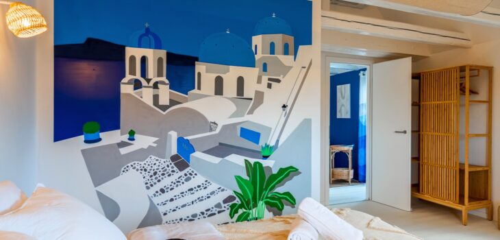 Fresque de Santorin dans une chambre